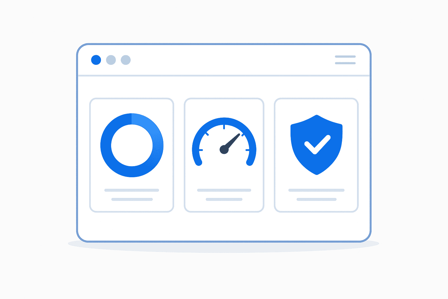 Panel de monitoreo de un sitio WordPress: uptime, velocidad y seguridad